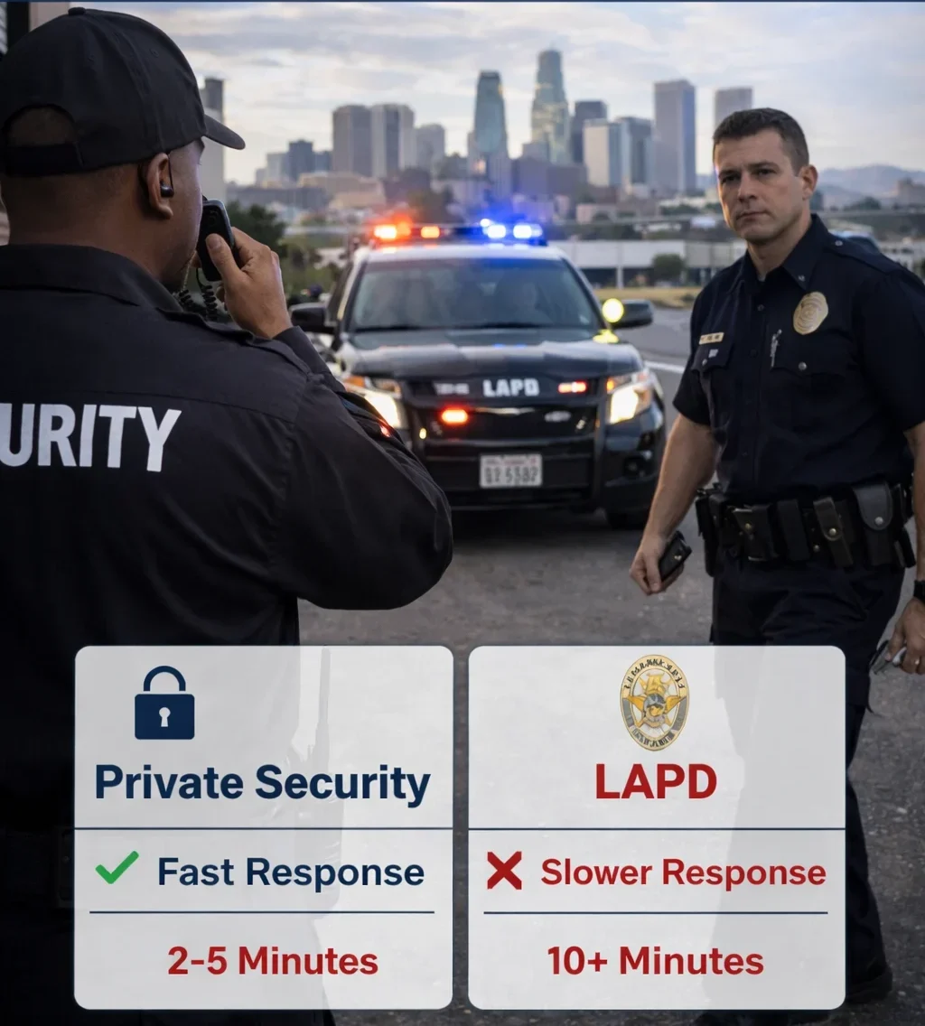 Private Security vs LAPD Response Times: What Los Angeles Businesses Should Know